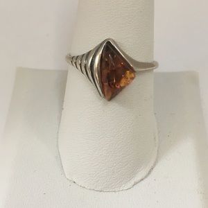 Sterling Silver Amber Ring